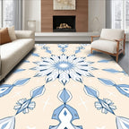 Pale Blue Medallion Abstract Starburst Rug
