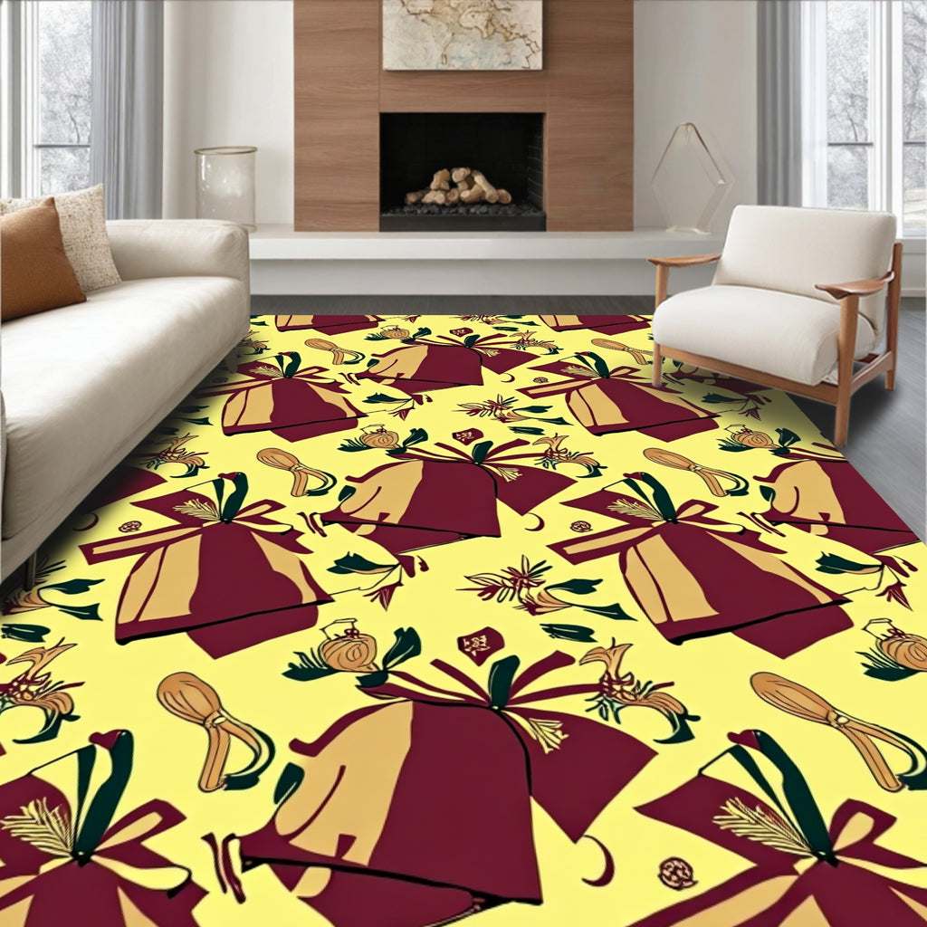 Crimson Golden Gift Wrapped Collection Rug