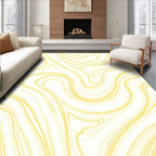 Pale Yellow Swirling Marble Ribbon Rug