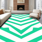 Bright Teal Chevron Graphic Rug