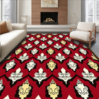 Crimson Red Ornate Paisley Motif Rug