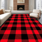 Bold Red Black Buffalo Check Rug