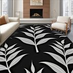 Monochromatic Gray Leafy Branches Rug