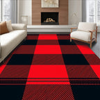 Bold Red Black Buffalo Checkered Rug