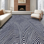 Bold Black White Optical Illusion Rug