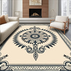 Antique Navy Sunburst Mandala Frame Rug