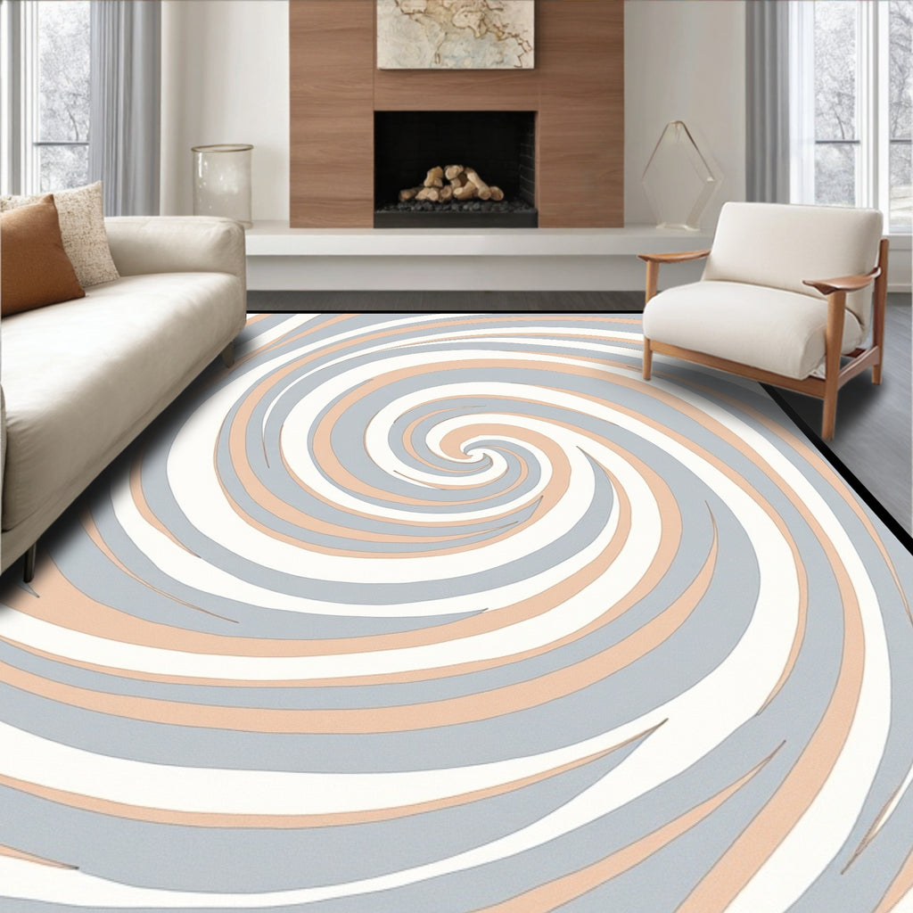 Pastel Swirl Optical Illusion Rug