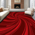 Crimson Red Swirl Kinetic Rug