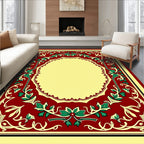 Crimson Green Floral Arch Frame Rug