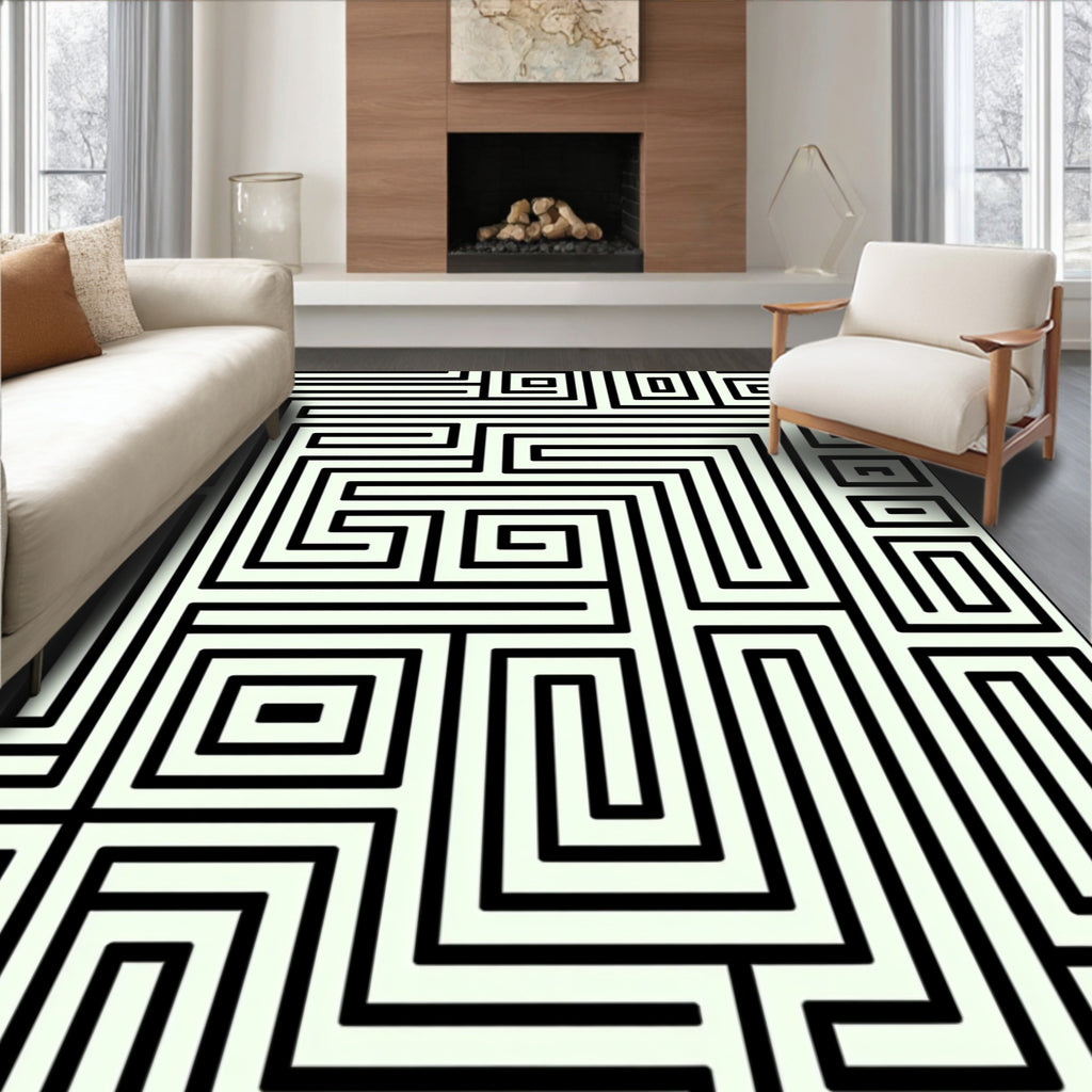 Abstract Linear Path Workrug Rug