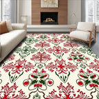 Red and Green Ornate Floral Medallion Rug