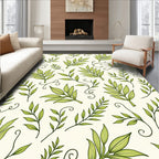 Light Green Foliage Twig Swirls Rug
