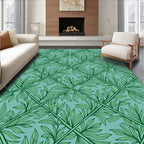 Art Nouveau Green Leaf Trellis Rug
