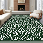 Intricate White Emerald Celtic Knot Rug