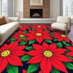 Bold Red Floral Blossom Abundance Rug