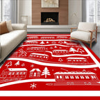 Vintage Red Streetcar Holiday Collection Rug