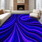 Electric Blue Swirl Abstract Rug