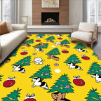 Whimsical Kitten Christmas Tree Ensemble Rug