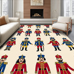 Red Blue Soldier Soldier Collage Rug
