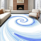 Dynamic Blue White Swirl Rug