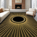 Golden Sunburst Art Deco Rug