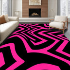 Bold Neon Pink Geometric Abstract Rug