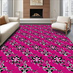 Hot Pink Abstract Geometric Art Rug