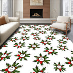 Festive Holly Berry Star Arrangement Rug