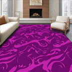 Vibrant Magenta Dynamic Swirl Rug