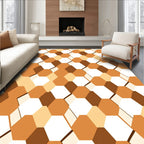 Terra Cotta Honeycomb Geometric Rug