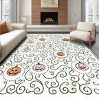 Whimsical Halloween Pumpkin Swirls Rug