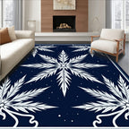 Deep Blue Starburst Botanical Rug