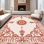 Ornate Red Sunburst Medallion Rug