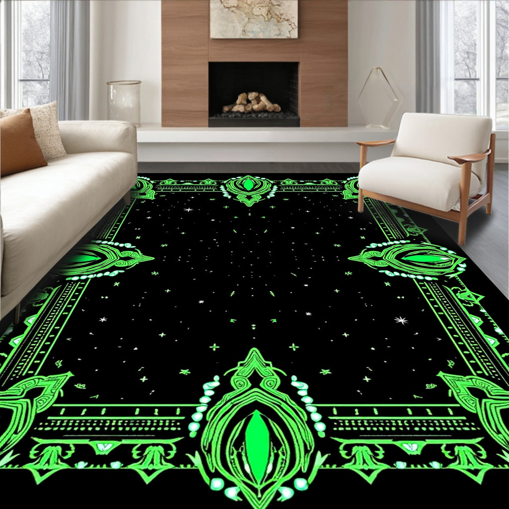 Emerald Eye Border Night Sky Rug