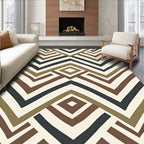 Abstract Earthy Tone Diamond Chevron Rug