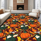 Autumn Duck Pumpkin Swirl Repeat Rug