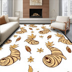 Autumnal Swirls Acorns Leaves And Flowers Rug