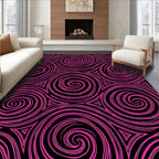 Vibrant Pink Swirl Triangles Rug