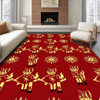 Golden Nutcracker Snowflake Holiday Repeat Rug
