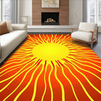 Radiant Yellow Sunburst Rays Rug