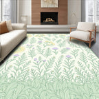 Soft Yellow Purple Botanical Garden Rug