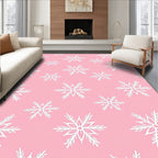 Soft Pink Snowflake Scatter Rug