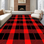 Red Black Buffalo Check Squares Rug