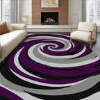 Deep Purple Gray Swirl Rug