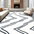 Bold Charcoal Jagged Lines Rug