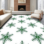 Forest Green Snowflake Symmetry Rug