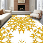 Golden Sunburst Floral Medallion Rug