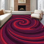 Crimson Red Spiral Swirl Rug