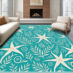 Teal Starfish Botanical Garden Rug