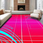 Crimson Magenta Abstract Wave Rug